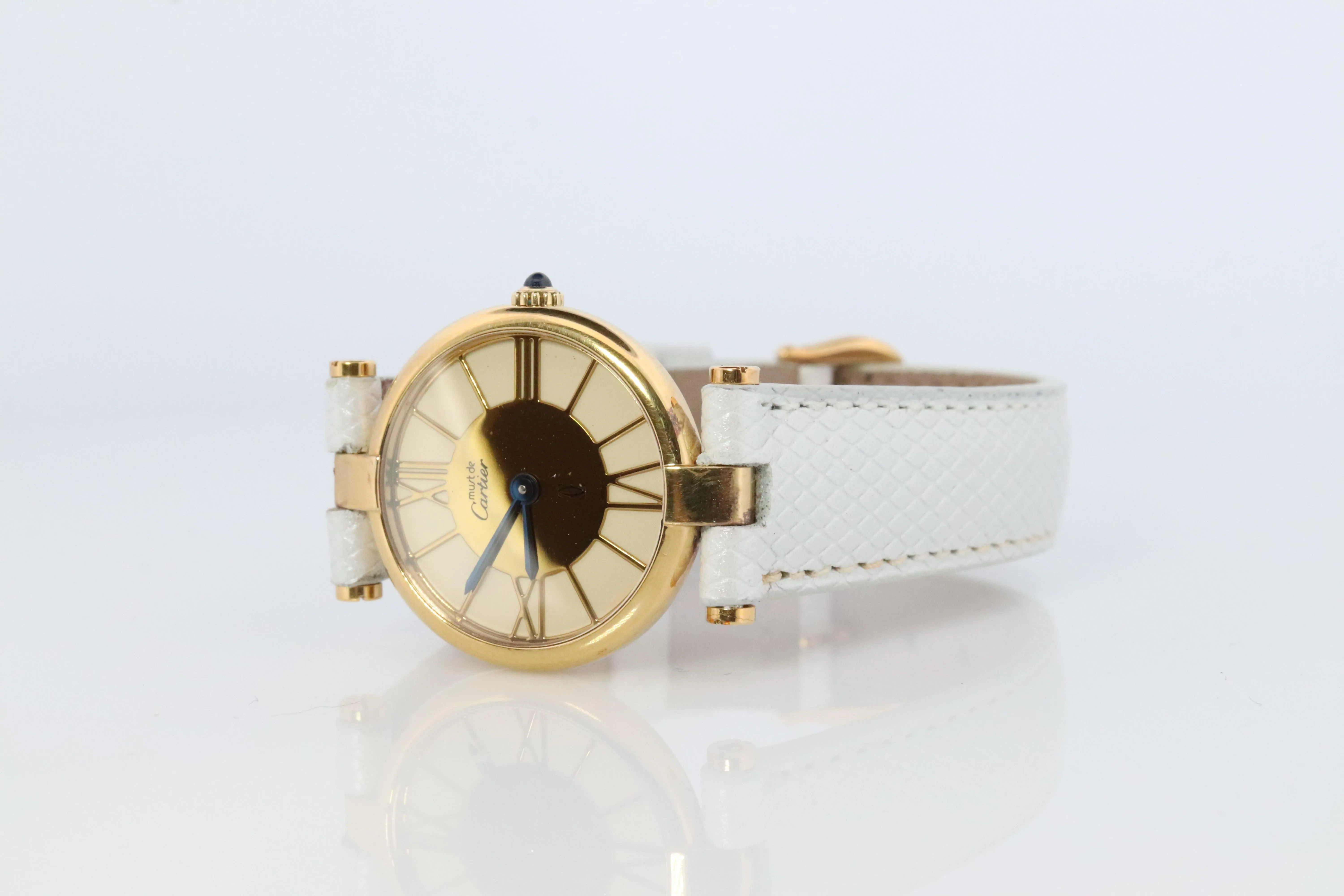 Cartier Watch. Must de Cartier Vendome Round Argent Vermeil 24mm Dial.
