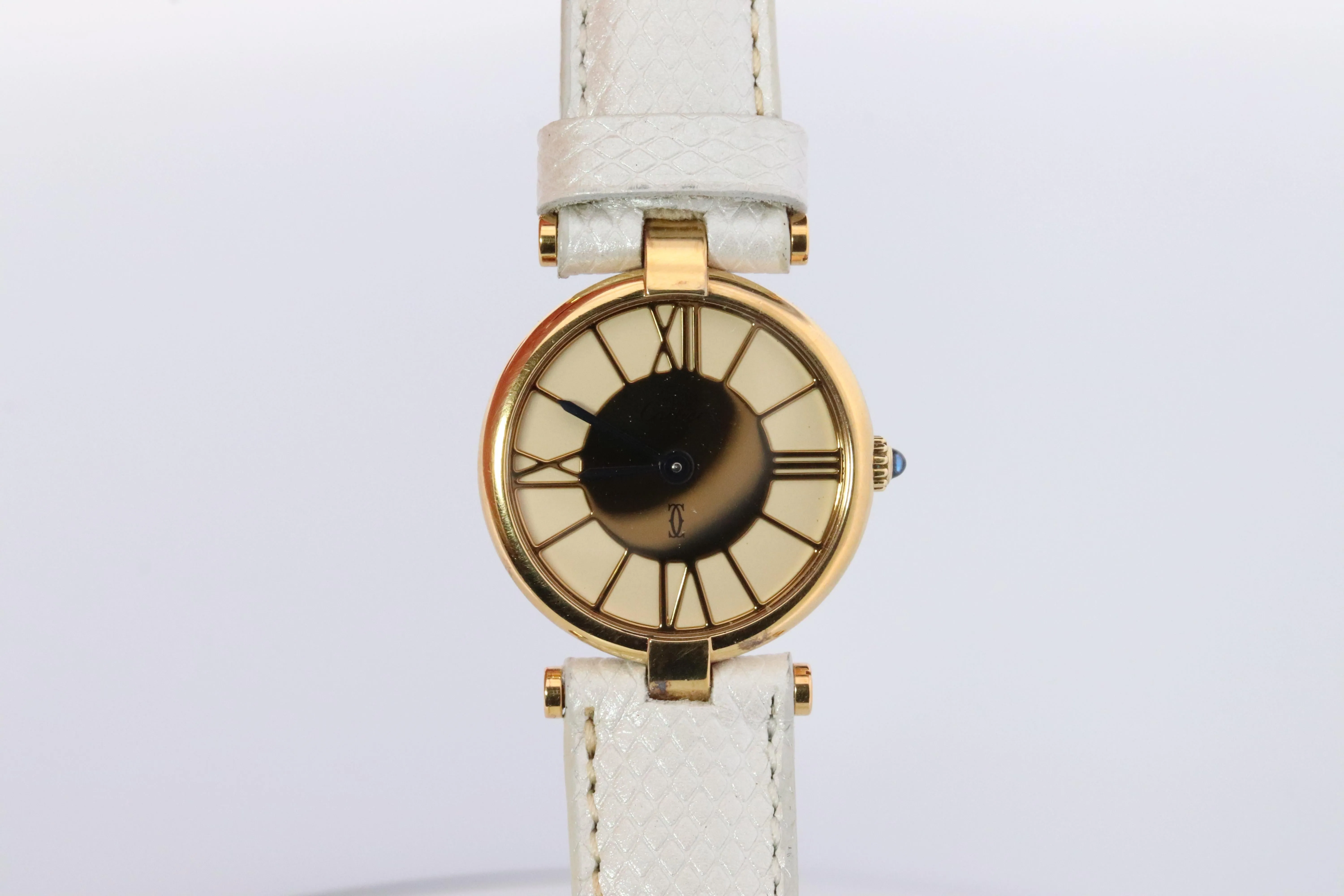 Cartier Watch. Must de Cartier Vendome Round Argent Vermeil 24mm Dial.