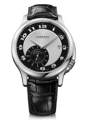 Chopard L.U.C Classic Twist Silver and Black Dial Black Leather Men's Watch 161888-1001