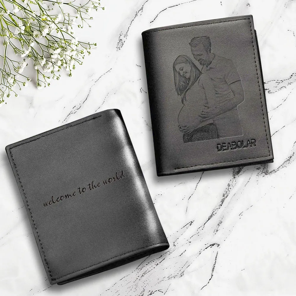 Custom Money Clip Wallet With Zipper Coin Pouch Valentine's Day Gifts For Lovers