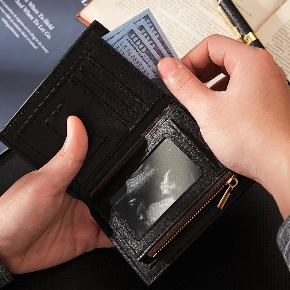Custom Money Clip Wallet With Zipper Coin Pouch Valentine's Day Gifts For Lovers