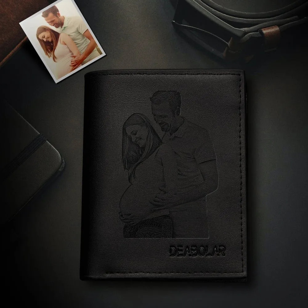 Custom Money Clip Wallet With Zipper Coin Pouch Valentine's Day Gifts For Lovers