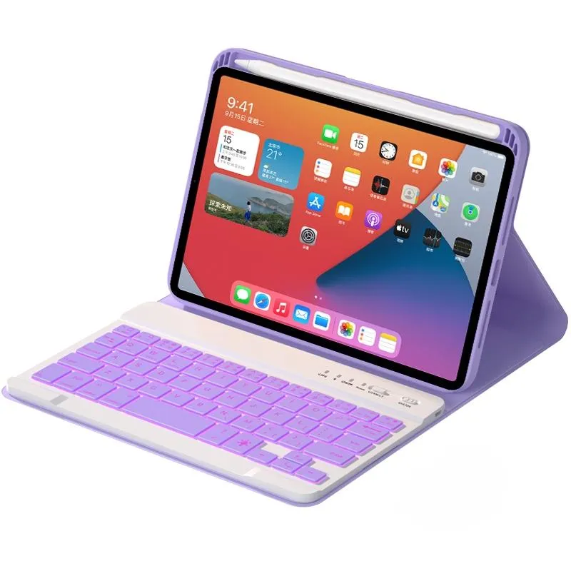 Detachable Bluetooth Keyboard Case For Ipad Mini 6 With Colourful Backlight & Holder