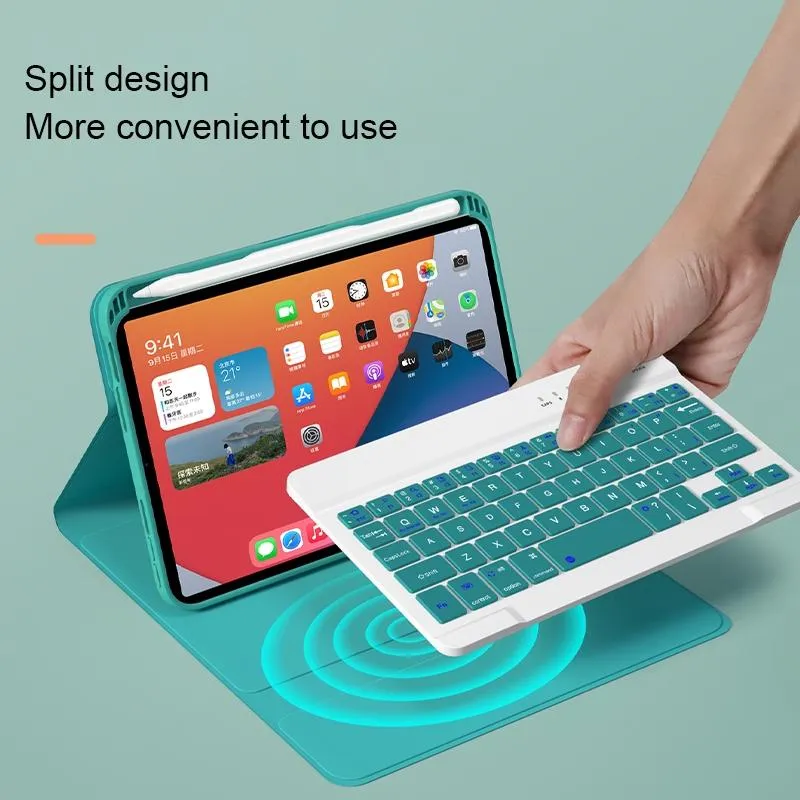 Detachable Bluetooth Keyboard Case For Ipad Mini 6 With Colourful Backlight & Holder