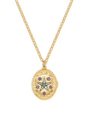 Diamond good fortune locket