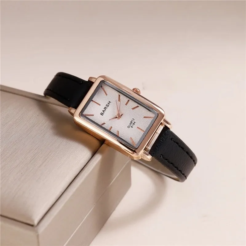 Elegant Rectangle Buckle Quartz Women's Watches