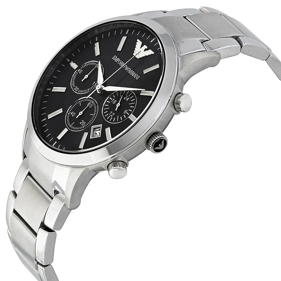 Emporio Armani Classic Chronograph Black Dial Steel Men's Watch AR2434