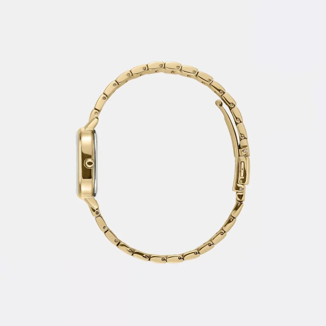 Esther Square Metal Watch (Gold   Espresso)