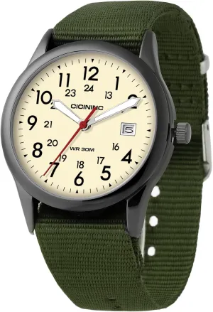Expedition Scout Wrist Watch for Men Women 38mm Rugged Outdoor Wind Up Military Analog Watches, Everyday Quartz Wristwatch for All