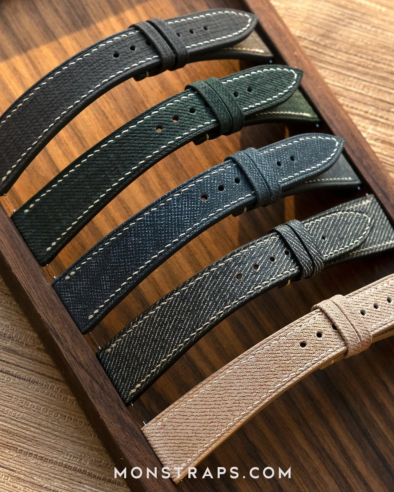Fabric Leather Strap (Aged Wood)