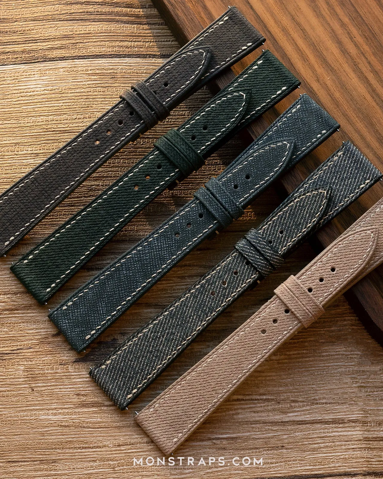 Fabric Leather Strap (Aged Wood)