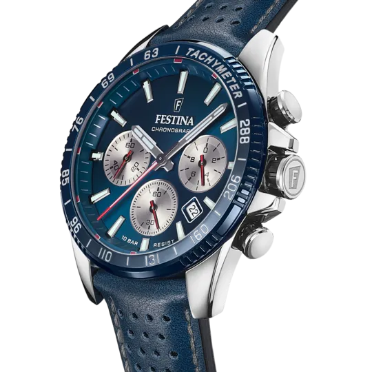 Festina Blue Dial Blue Leather Strap Men's Watch F20561/2