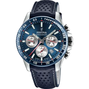 Festina Blue Dial Blue Leather Strap Men's Watch F20561/2
