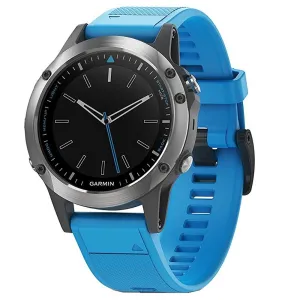 Garmin Blue Leather Band Black Quartz Dial Watch - 010-01688-40