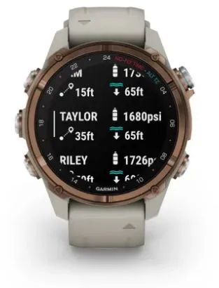 Garmin Descent Mk3i – 43 mm Bronze PVD Titanium with French Gray Silicone Band