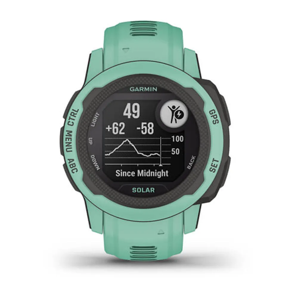 Garmin Instinct 2S Solar Mist Gray Smaller-Sized Rugged Outdoor Solar Charging Capabilities Multi-GNSS Support Watch - 010-02627-11