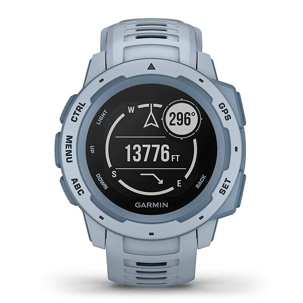 Garmin Instinct Seafoam Blue Band Multi-Sport Multi-Sensor Dial Rugged Outdoor Smart Watch - 010-02064-05