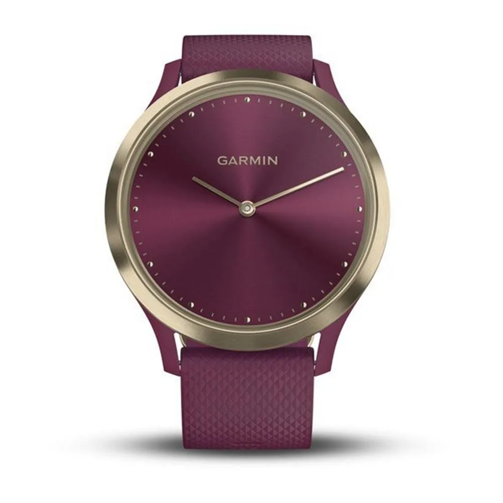Garmin vivomove HR Light Gold Stainless Steel Bezel with Berry Case and Silicone Band Touchscreen Display Hybrid  Smart Watch - 010-01850-17