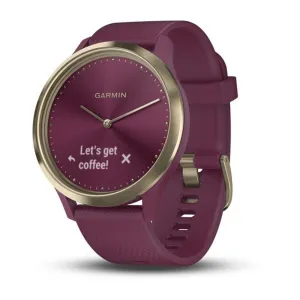 Garmin vivomove HR Light Gold Stainless Steel Bezel with Berry Case and Silicone Band Touchscreen Display Hybrid  Smart Watch - 010-01850-17