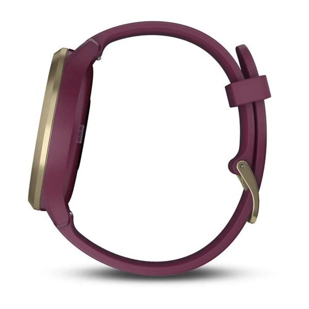 Garmin vivomove HR Light Gold Stainless Steel Bezel with Berry Case and Silicone Band Touchscreen Display Hybrid  Smart Watch - 010-01850-17