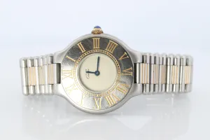 Genuine Cartier 9010 Watch. Must de Cartier 21 Stainless Steel Quartz Watch.