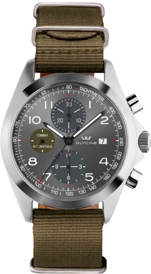 Glycine Watch Combat Chronograph Grey Black