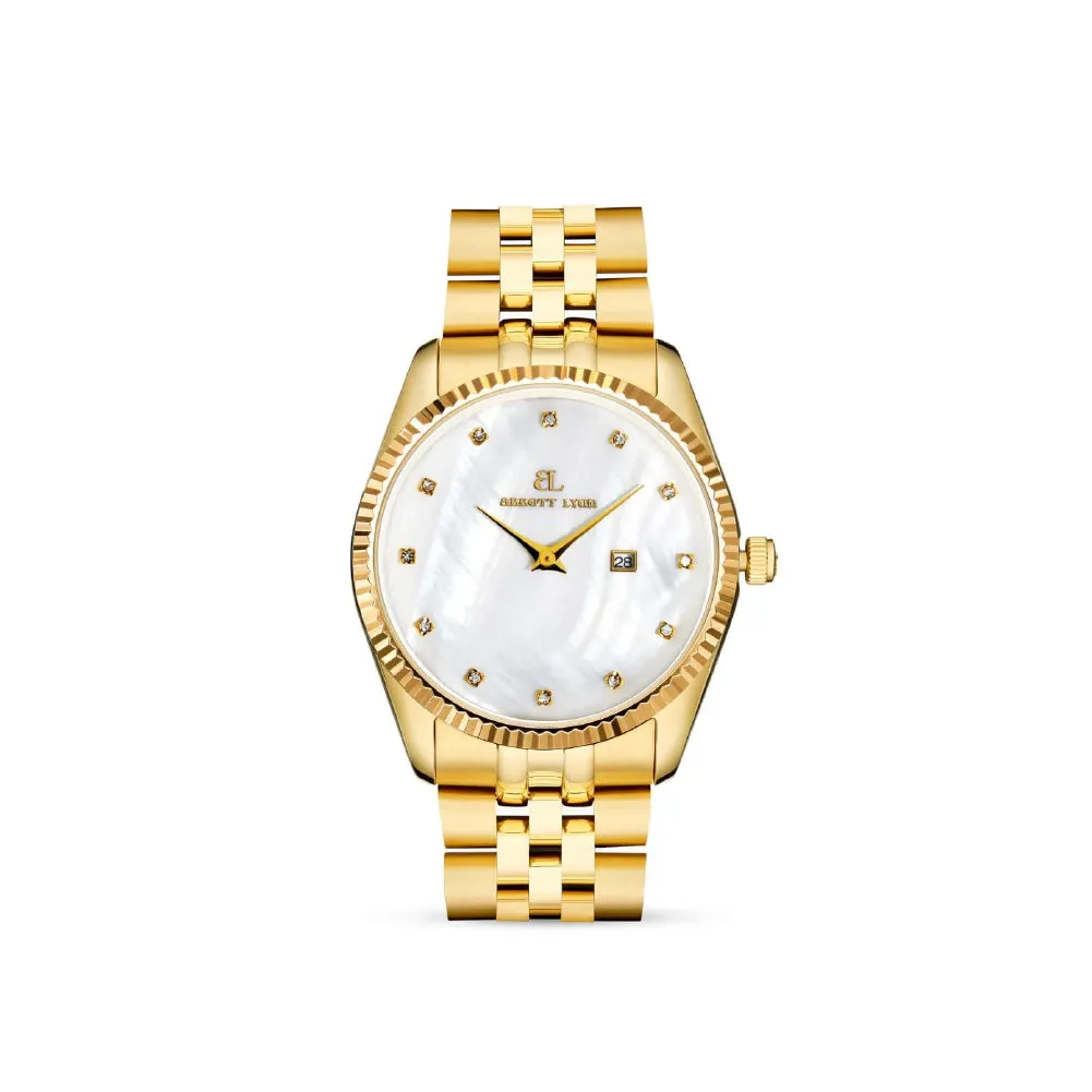 Gold Pearl Link Belgravia 36 Watch