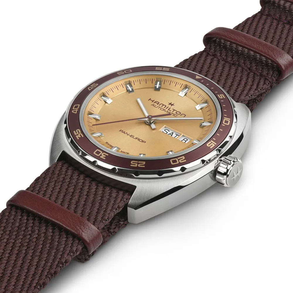 Hamilton American Classic Pan Europ Day Date Auto Strap Watch H35435820