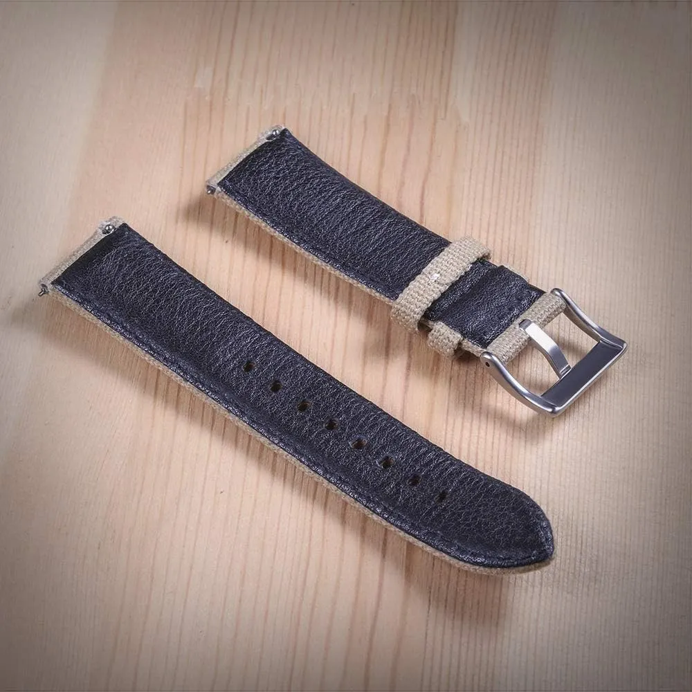 hemsut h Military Canvas Watch Bands, 18mm Watch Bands for Men, Quick Release Watch Strap, Fabric Sport Replacement
