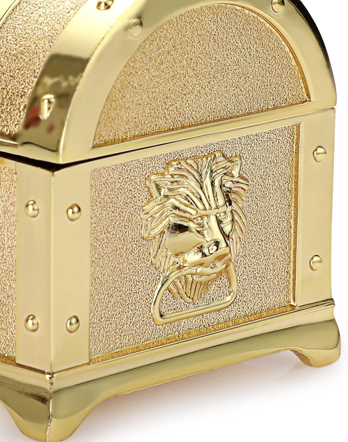 Hipiwe Vintage Metal Jewelry Box Treasure Trinket Chest,Smal Ring Earrings Necklace Keepsake Gift Holder Case for Girls Ladies Women, Gold,Small