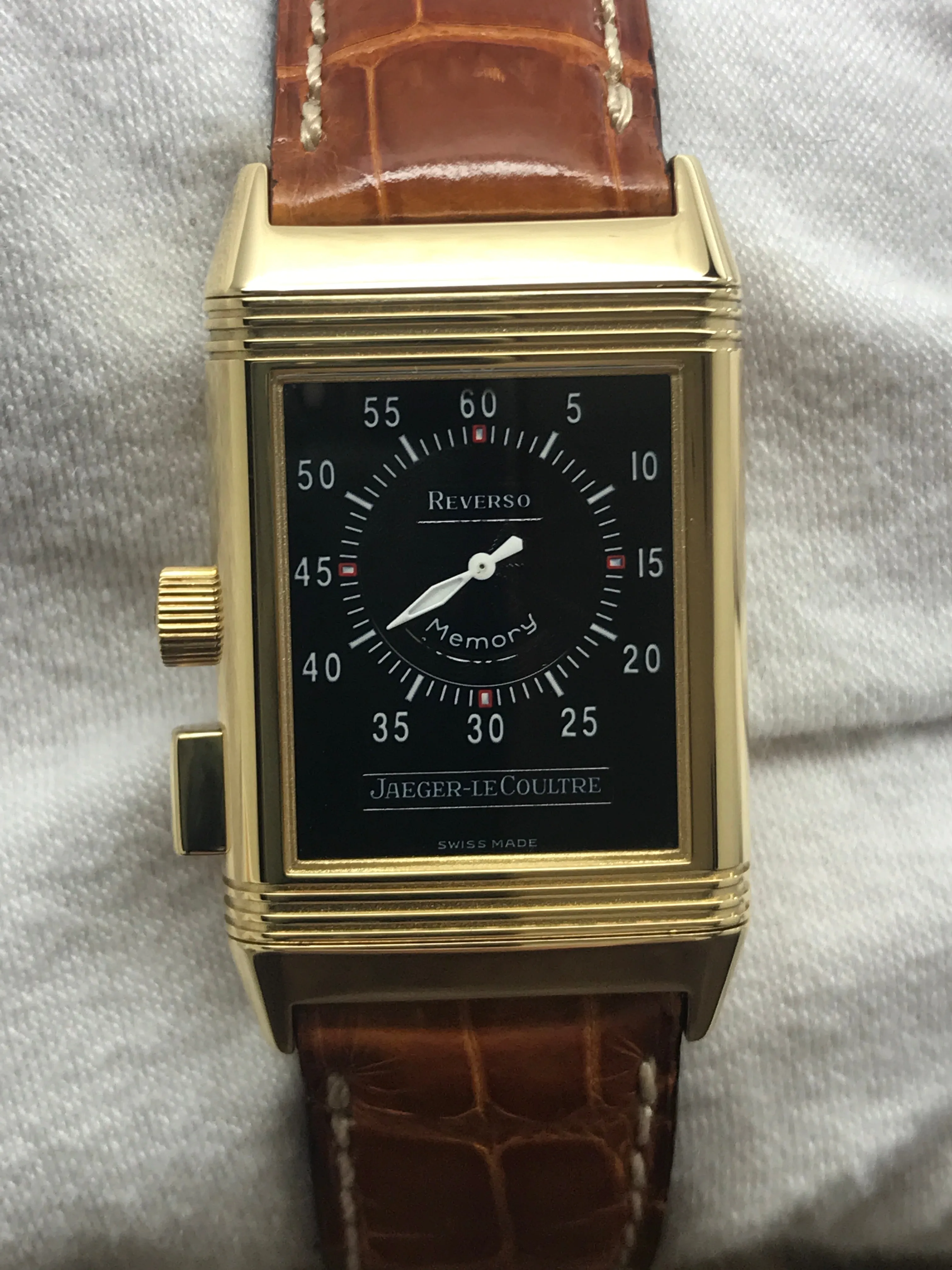 Jaeger-Lecoultre Reverso 18K Memory 255.1.82 Silver Dial Manual winding Men's Watch