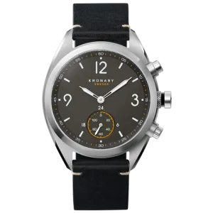 Kronaby Apex 41 Steel - Gun, Black Leather
