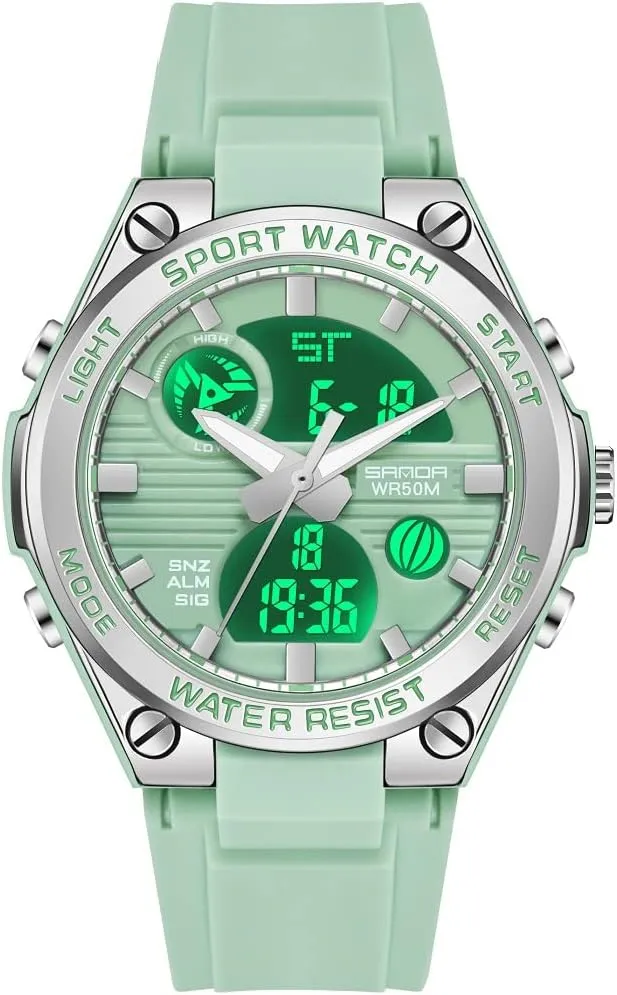KXAITO Women's Ladies Outdoor Waterproof Sports Watch Quartz Watch Fashion Bracelet Movement Analog-Digital Display Nurse Wrist Watches