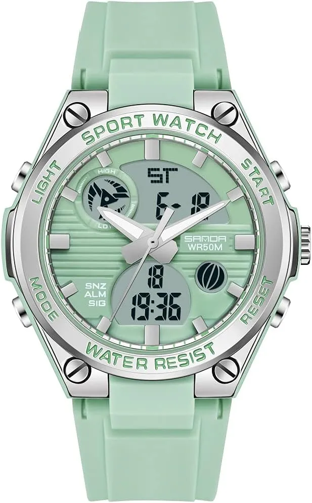 KXAITO Women's Ladies Outdoor Waterproof Sports Watch Quartz Watch Fashion Bracelet Movement Analog-Digital Display Nurse Wrist Watches