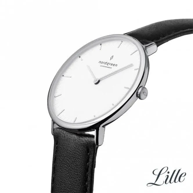 Ladies Native Leather Silver 32mm Watch NR32SILEBLXX