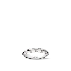 Le Damier De Louis Vuitton Small Ring, White Gold and Diamonds