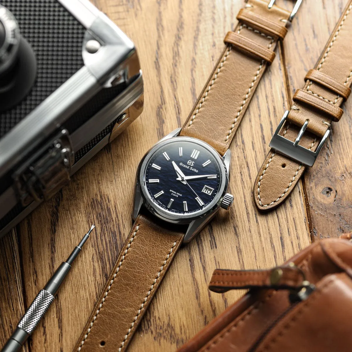 Leuven Cavallo Flat Handmade Horse Leather Watch Strap - Beige