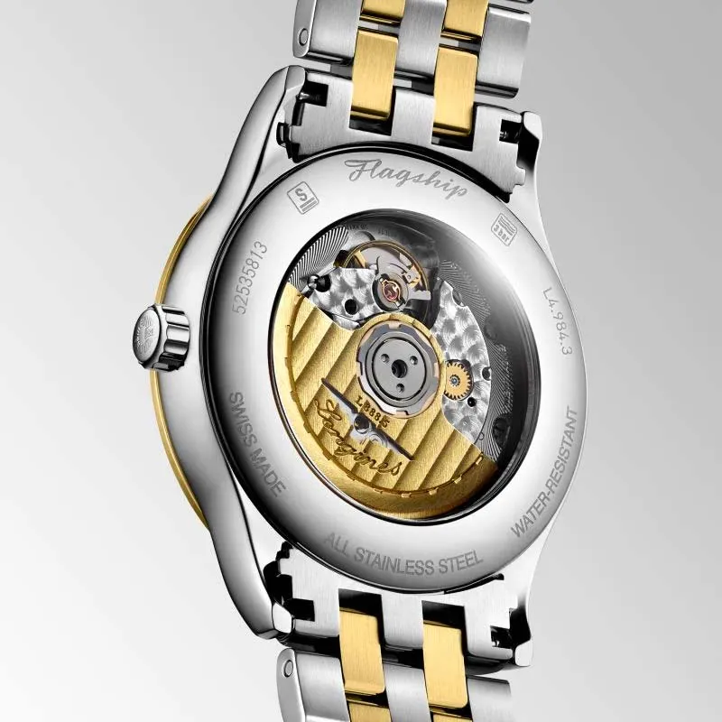 Longines Flagship 40mm White Dial Yellow PVD Steel Automatic Gents Watch L4.984.3.21.7