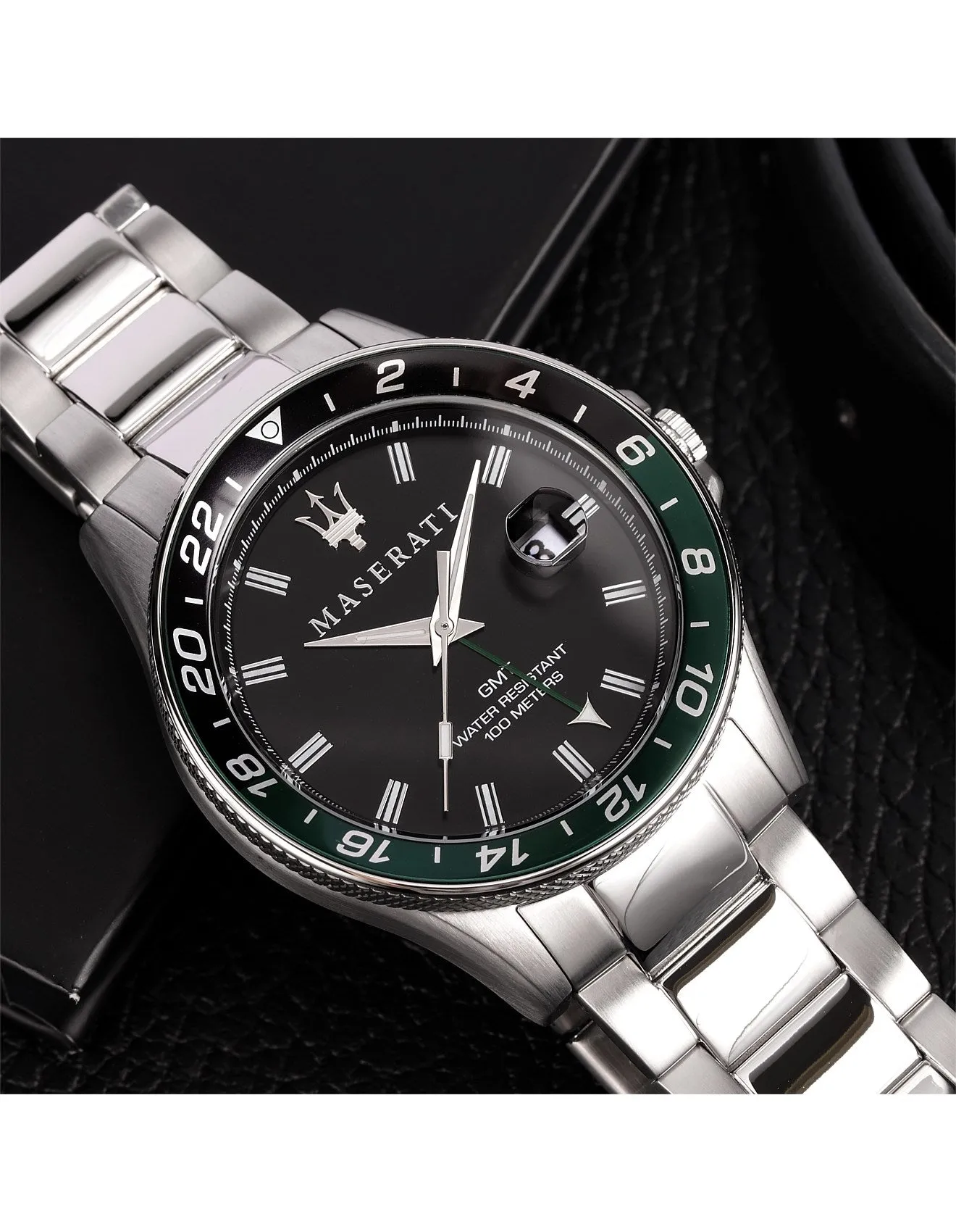 MASERATI SFIDA 44MM CHR BLACK DIAL BR SS - R887360015