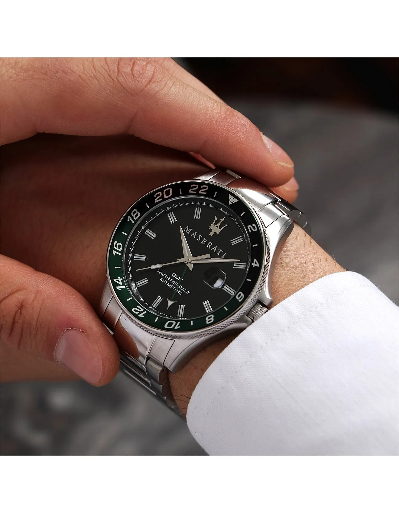 MASERATI SFIDA 44MM CHR BLACK DIAL BR SS - R887360015