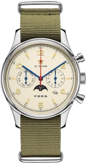 Men's Classic Automatic Mechanical Wristwatch 1963 with Seagull ST1654 Movement 24H-Hour Display Air Force Pilot Calendar Mens Watches