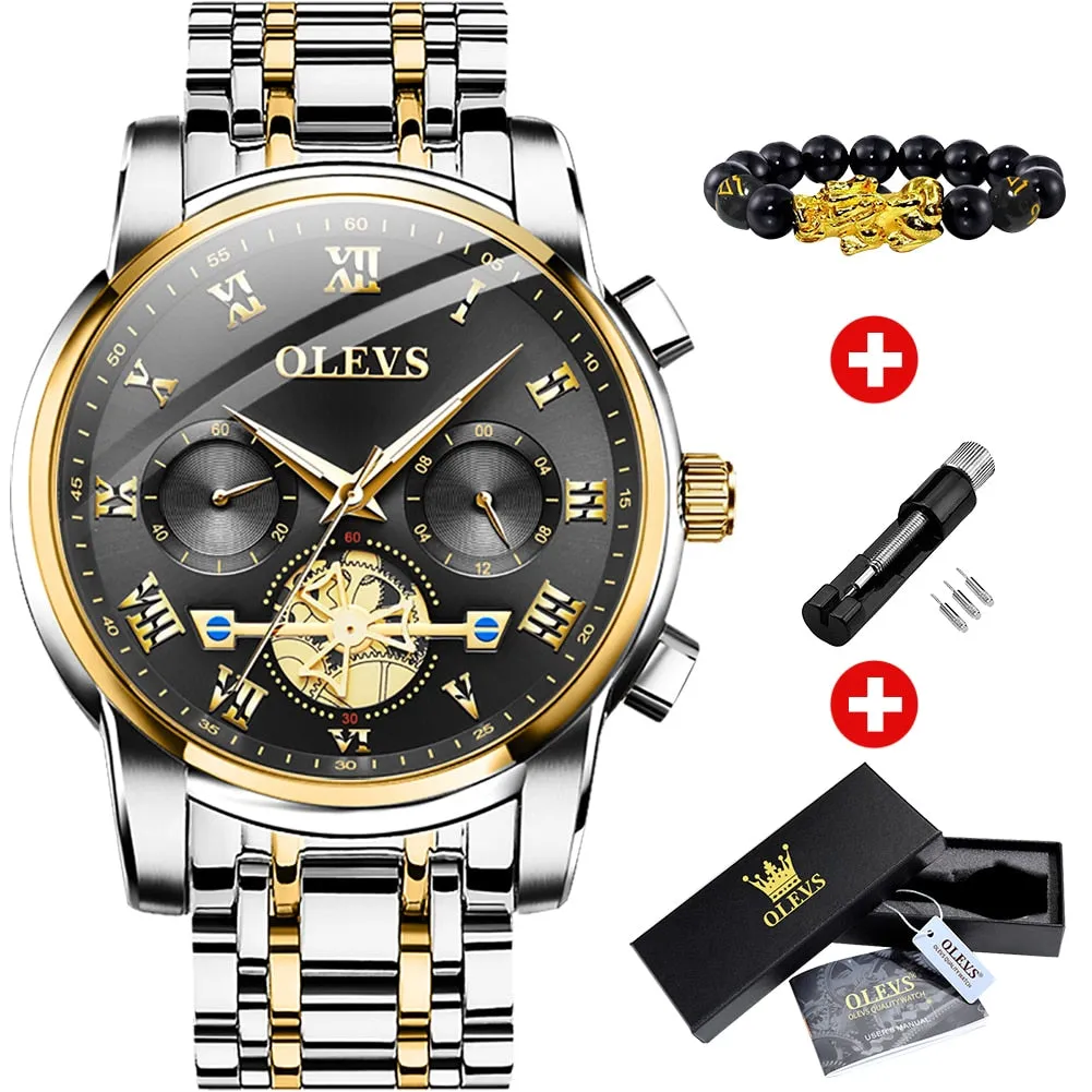 Men's Watches Classic Roman Scale Dial Luxury Wristwatch for Man Original Quartz Waterproof Luminous Male reloj