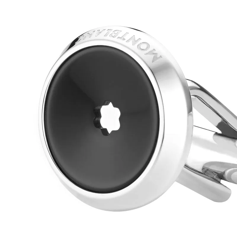 MNT Cufflinks Stainless Steel Black Resin Star