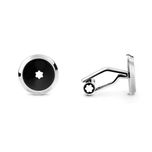 MNT Cufflinks Stainless Steel Black Resin Star