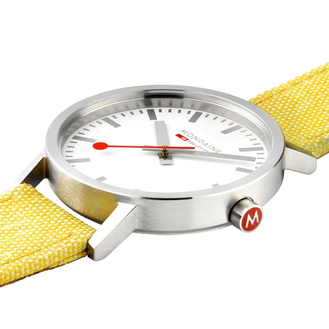 Mondaine Ladies Watch Classic White Modern Yellow A658.30323.17SBE