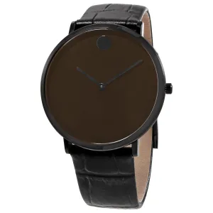 Movado Modern 47 Ultra Slim Quartz Chocolate Museum Dial Men's Watch 0607335