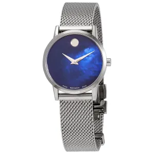 Movado Museum Classic Blue Mother of Pearl Dial Ladies Watch 0607425