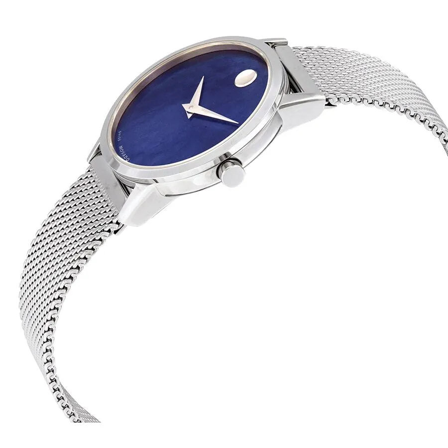 Movado Museum Classic Blue Mother of Pearl Dial Ladies Watch 0607425