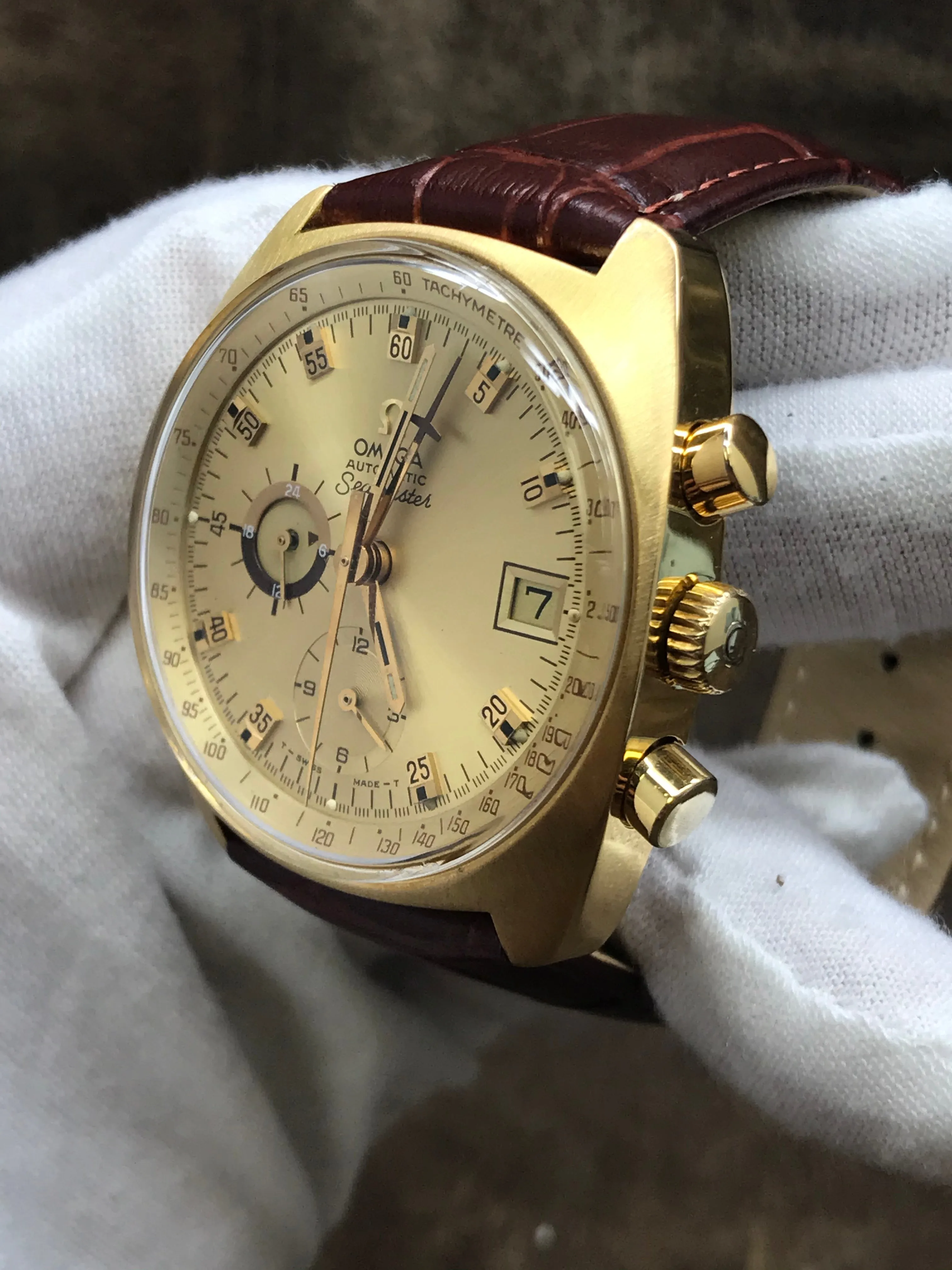 Omega Seamaster Chronograph 176.007 Gold Dial Automatic  Men's Watch