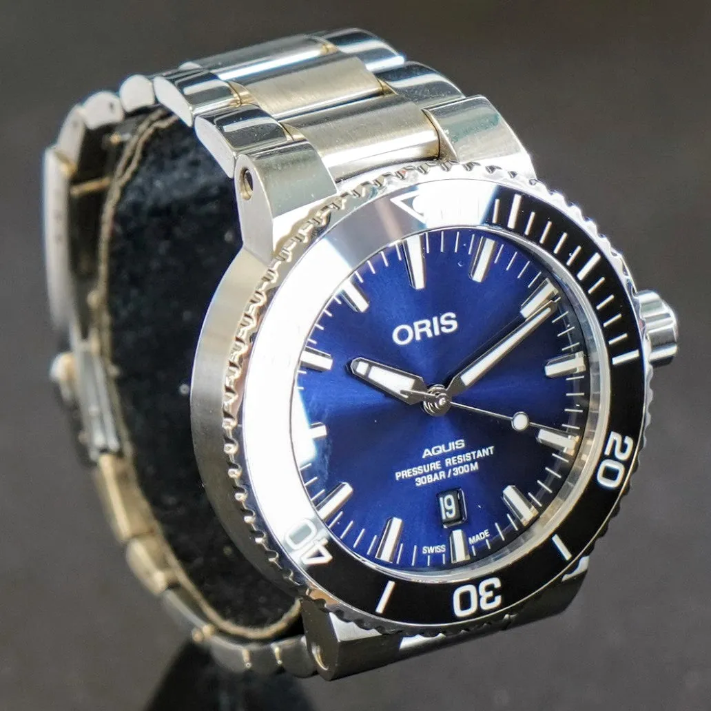 ORIS Aquis Date Watch 733 7730 Dive Automatic Wristwatch S.S. - ALL Original - Double Box & Papers